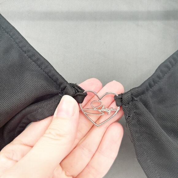 PrettyLittleThing Whimsigoth Sweetheart Neck‎ Slinky Mesh Sheer Bra Crop Top 8 - Picture 3 of 6